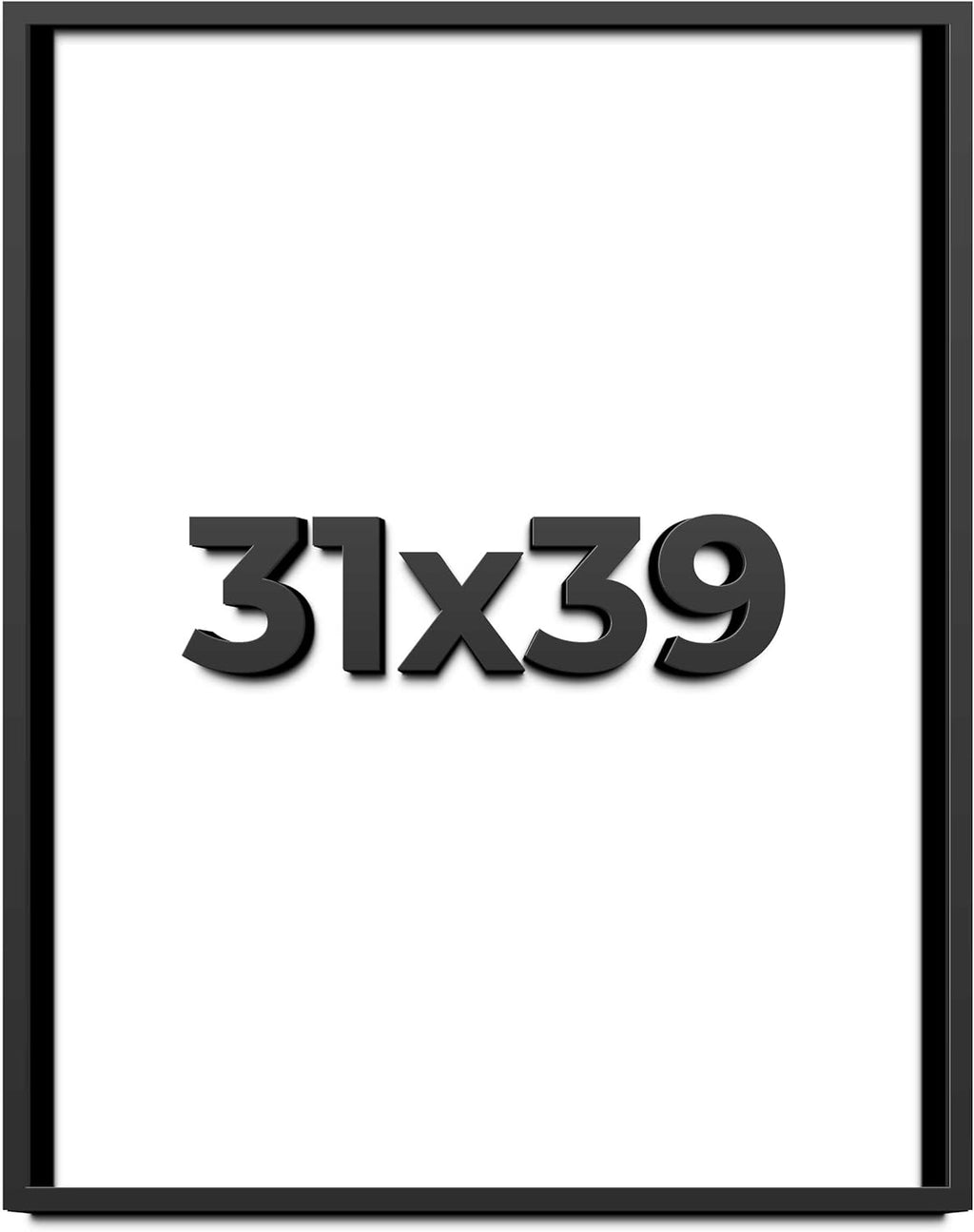 31x39 Shadow Box Frame Black | 1 Inch Deep Solid Wood Shadowbox Display Frame | UV Resistant Acrylic Plexiglass, Acid Free Backing, and Hanging Hardware | Dugan Picture Frame Style