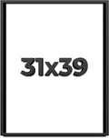 31x39 Shadow Box Frame Black | 1 Inch Deep Solid Wood Shadowbox Display Frame | UV Resistant Acrylic Plexiglass, Acid Free Backing, and Hanging Hardware | Dugan Picture Frame Style