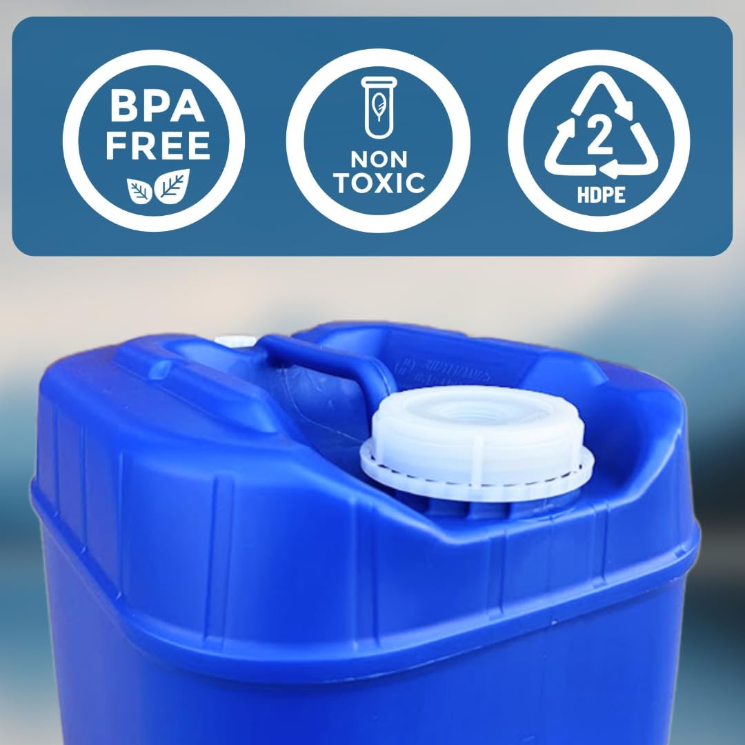 5-Gallon Stackable Water Storage Containers, Water Treatment,5 Gallons Each w/Lids + Spigot, Easy Fill, Survial Supply Emergency Water Storage for Disaster Preparedness, 40 Gallon (8 Tanks)