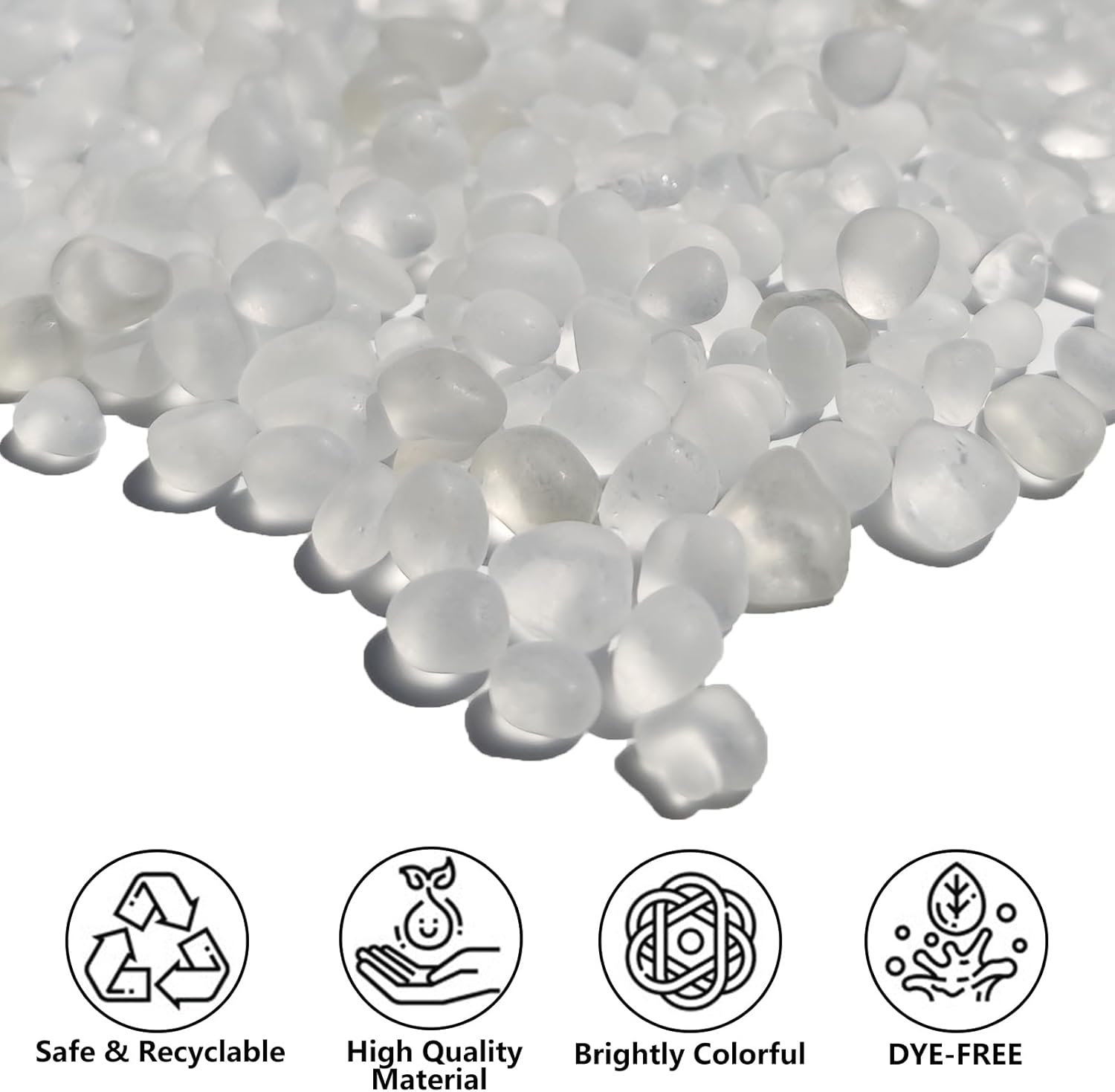 Sea Glass Stones - 0.9LB White Frosted Glass Pebbles Gemstones - Perfect for Aquarium Rocks, Fish Tank Gravel, Vase Fillers, DIY Crafts, and Home Decor