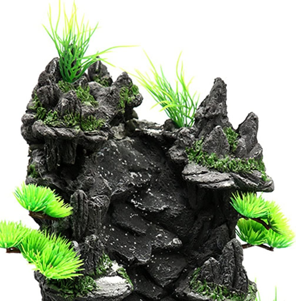 Aquarium Decoration Artificial Resin Stone Rock Mountain Fish for Tank Sand Waterfall Landscape with Realistic Aquarium Mountain Decorations