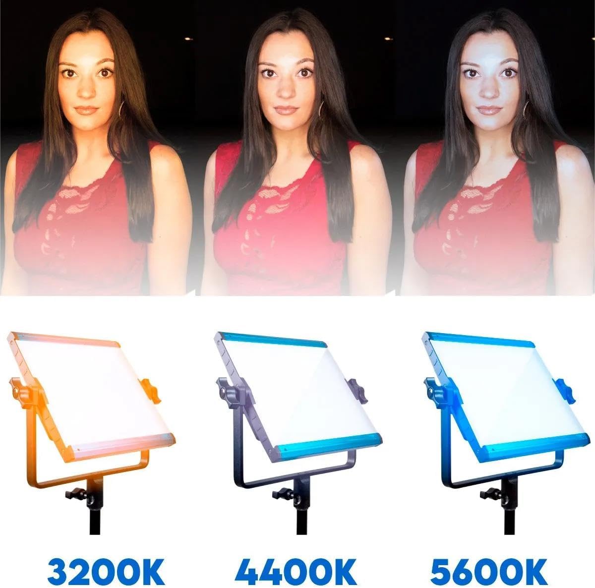 Dracast X Series Bicolor LED500 Kit - 3 Pack Includes Panel Lights, Stands, Barndoors, Travel Case | Bluetooth App Control | 3200K - 5600K LED Video Light Kit | Dimmable Lighting 0-100% | CRI TLCI 96+