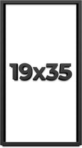 19x35 Shadow Box Frame Black | 1 Inch Deep Solid Wood Shadowbox Display Frame | UV Resistant Acrylic Plexiglass, Acid Free Backing, and Hanging Hardware | Dugan Picture Frame Style