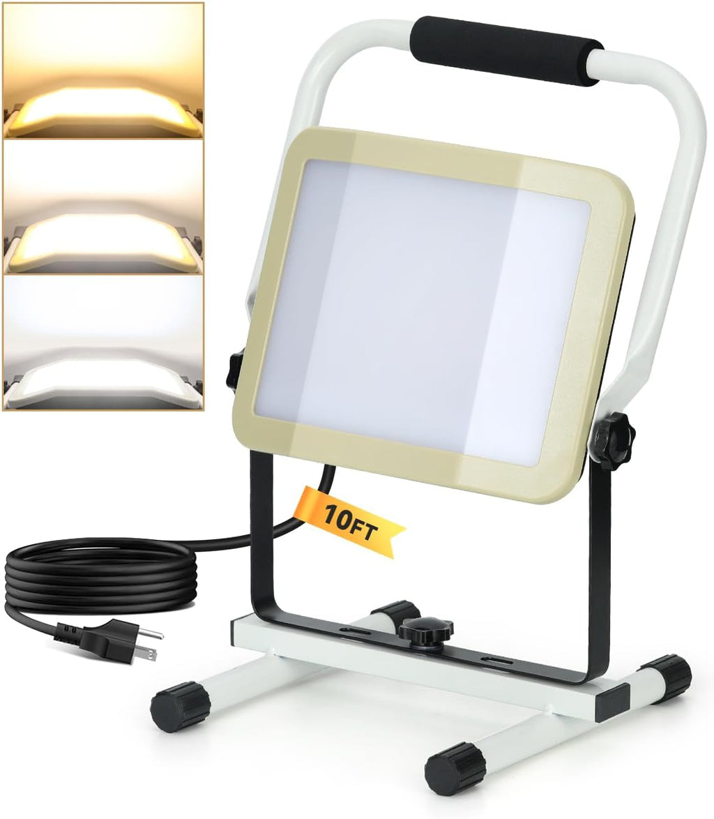 UNIONLUX Upgraded LED Work Light 300% Brightness, 100W 14000LM Warm/Nature/Daytime 3 Colors 210° Wide Angle, 500W Equivalent LED Work Light for Garage, Workshop, Construction Site