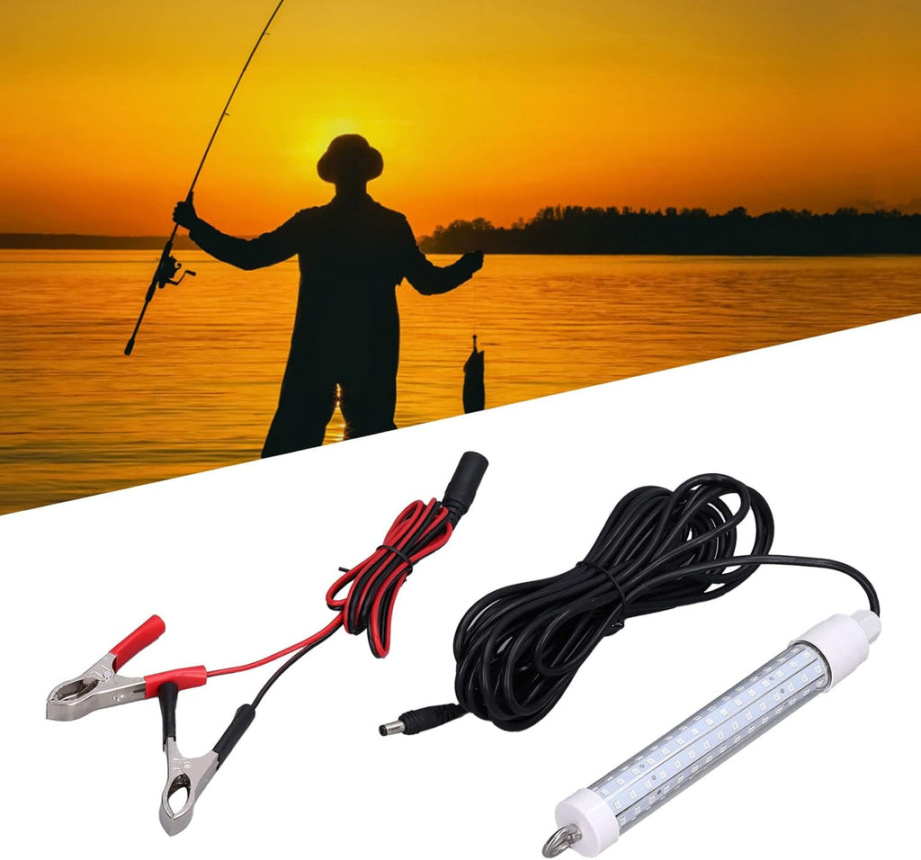 Underwater Fishing Light LED Green, IP68 Submersible 10W 1000lm, 360 Degree Fish Attractor for Squid Prawn Perch, 21.5cm 6m Wire