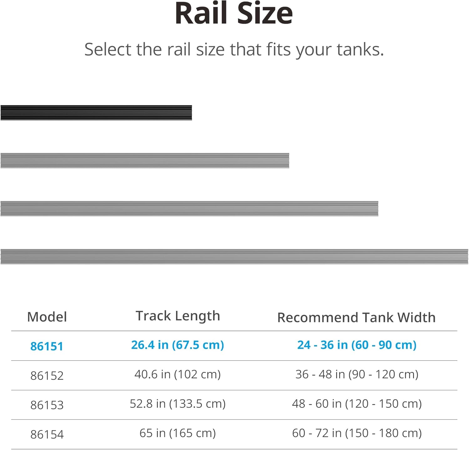 NICREW Multi-Light HyperReef Mount System Sliding Rail, Ideal for 24-36'' Tanks