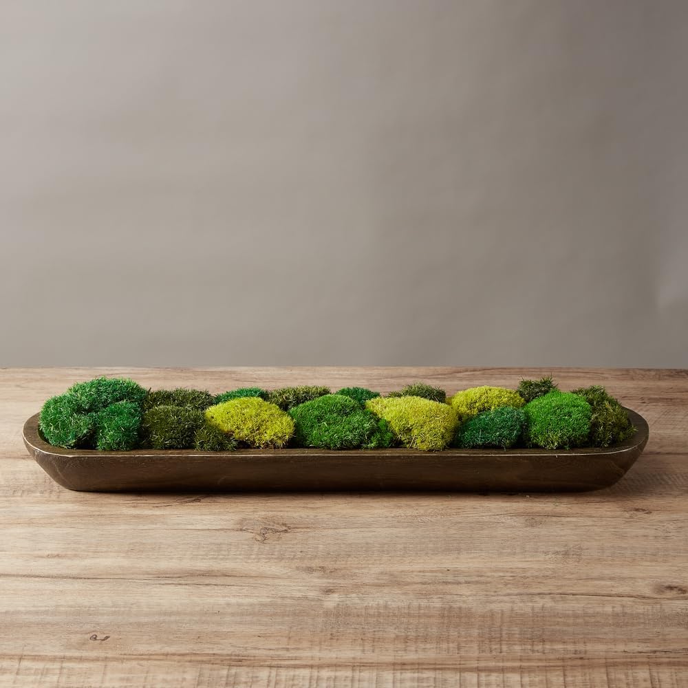Moss No Bowl 4 Color Mix Pack Preserved Pole Moss Pillow Bun Cushion Natural Decorative DIY Kit Art Wall Florist Easter Decor (1.5 sq.ft, Green-A,B,C-D)