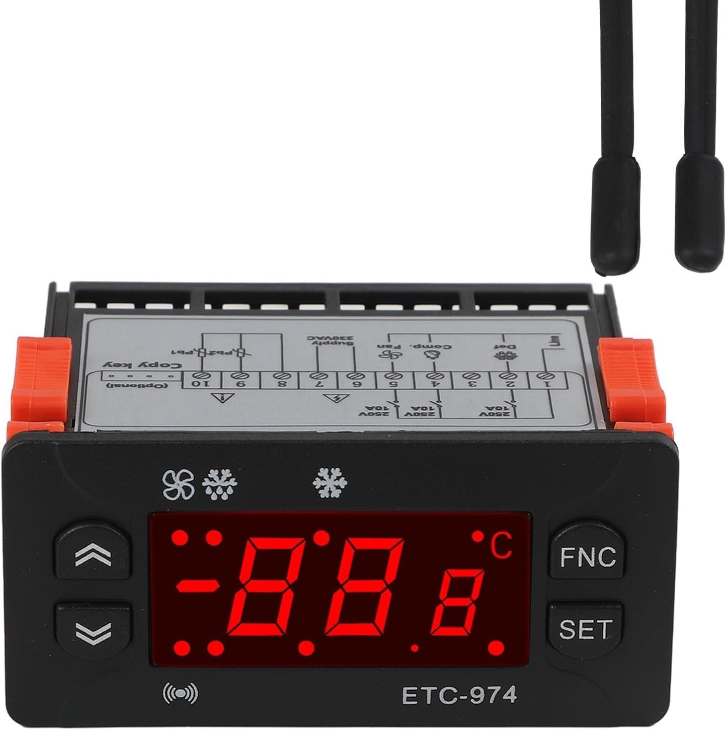 ETC 974 Intelligent Digital Temperature Controller with Dual Sensors for Precise Heating and Cooling Control Wide Temperature Range Accurate Measurement for Industrial and Laboratory Use