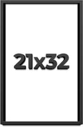 21x32 Shadow Box Frame Black | 1 Inch Deep Solid Wood Shadowbox Display | UV Resistant Acrylic Plexiglass, Acid Free Backing, Hanging Hardware | Dugan Picture Frame Style