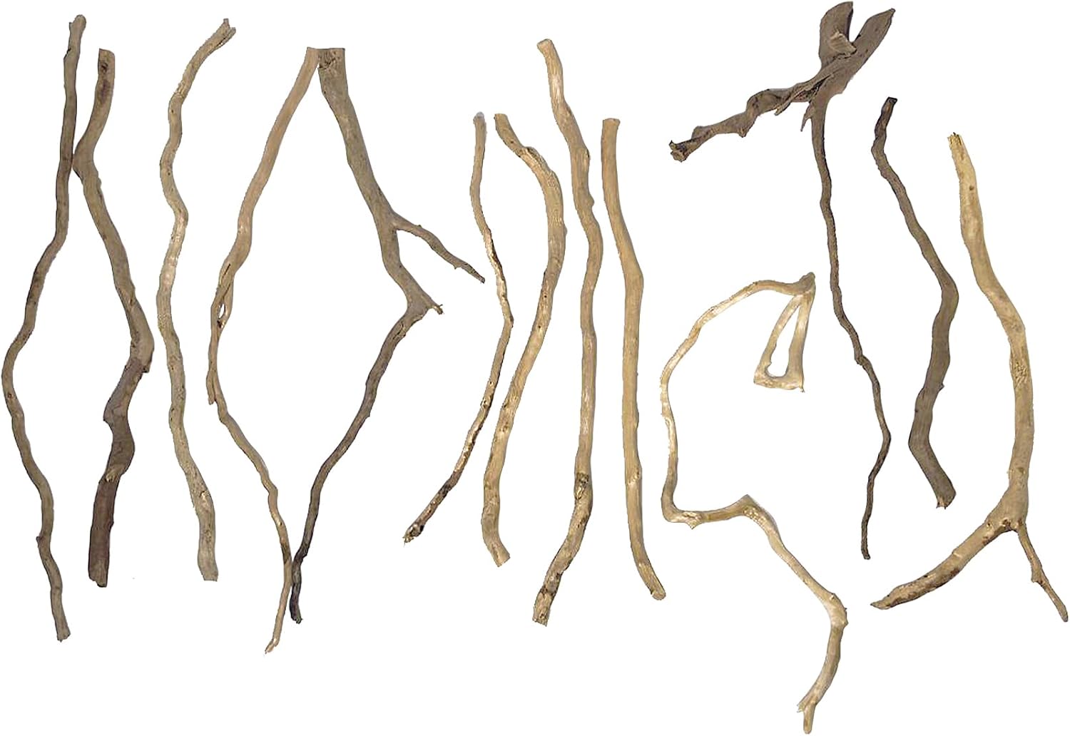 Hamiledyi Natural Driftwood for Aquarium Decor - Red Moor Wood 10"-15" Long Assorted Shapes (100g) Safe Branches for Fish Tank & Reptile Habitat - Natural Aquarium Wood Decorations (Delicate branches)