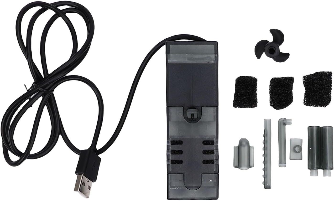 Zerodis USB Filter Filters Power Fish with Multiple Function Low Noise Powerful Pump Canister for Aquarium Pond USB Water High Efficiency
