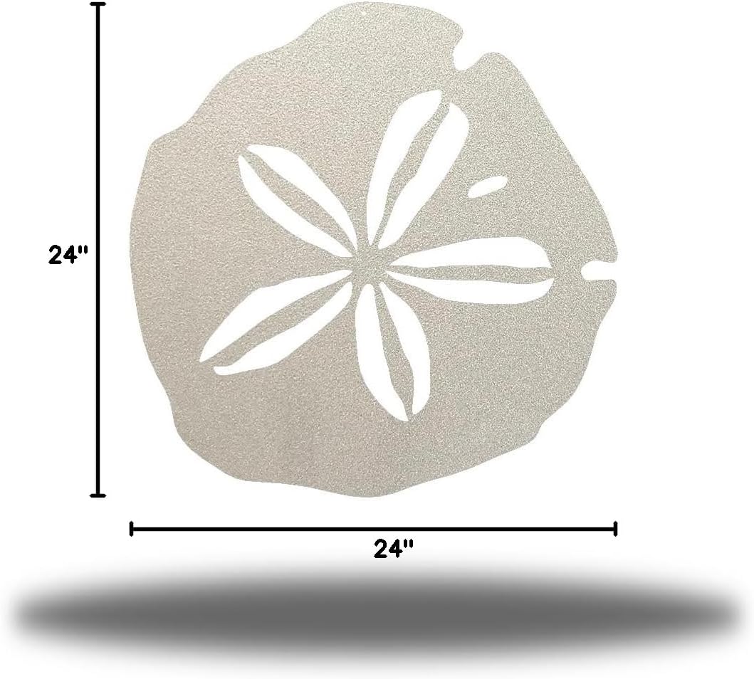 Riverside Designs Coastal Sand Dollar Ocean Beach Metal Art Steel Wall Décor (24", Silver)