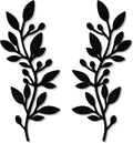 Zzbakress 2 Pcs Colorful Tree Leaf Wall Art Decor Vine Home Wall Decoration Olive Branch Leaf Wall Decor Large Wall Decor for Bedroom, Living Room, Wall Sculptures Indoor Outdoor (Black)