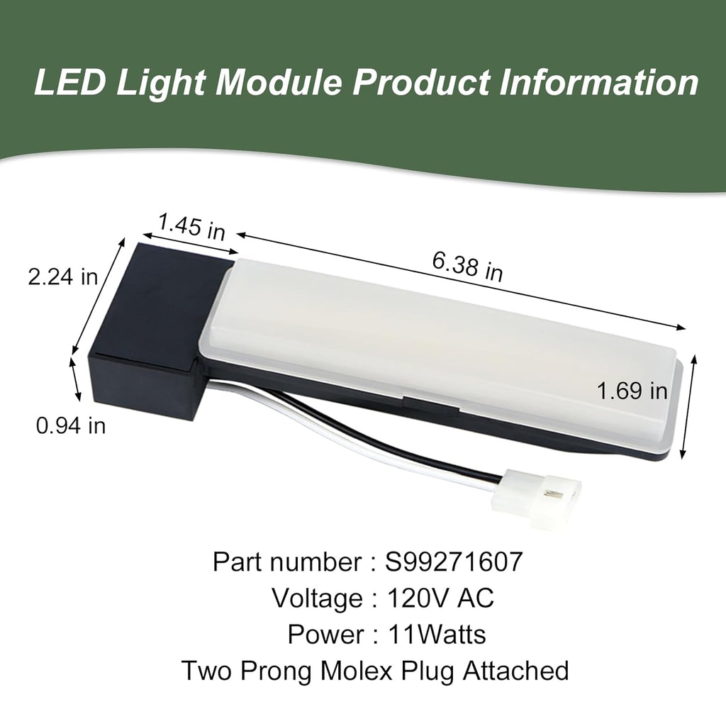 S99271607 Soft Glow LED Light Module for Bathroom Fan，Compatible with Broan-Nutone, Replaces AE110L-A, AE110SL-A, AE50110DCL-A, AE50110DCSL-A, AE80BL-A, AE80L-A, AE80SL-A, AEN110L-A, AEN80BL-A Model