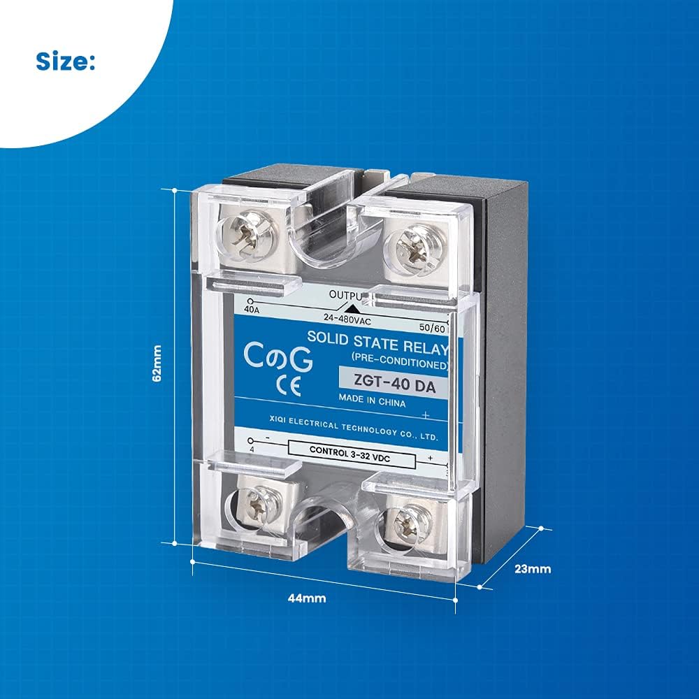 PID Temperature Controller Kit, CGELE Voltage AC 100~240V Comes with SSR 40DA Solid State Relay, K Type Thermocouple Sensor, and Black Heat Sink