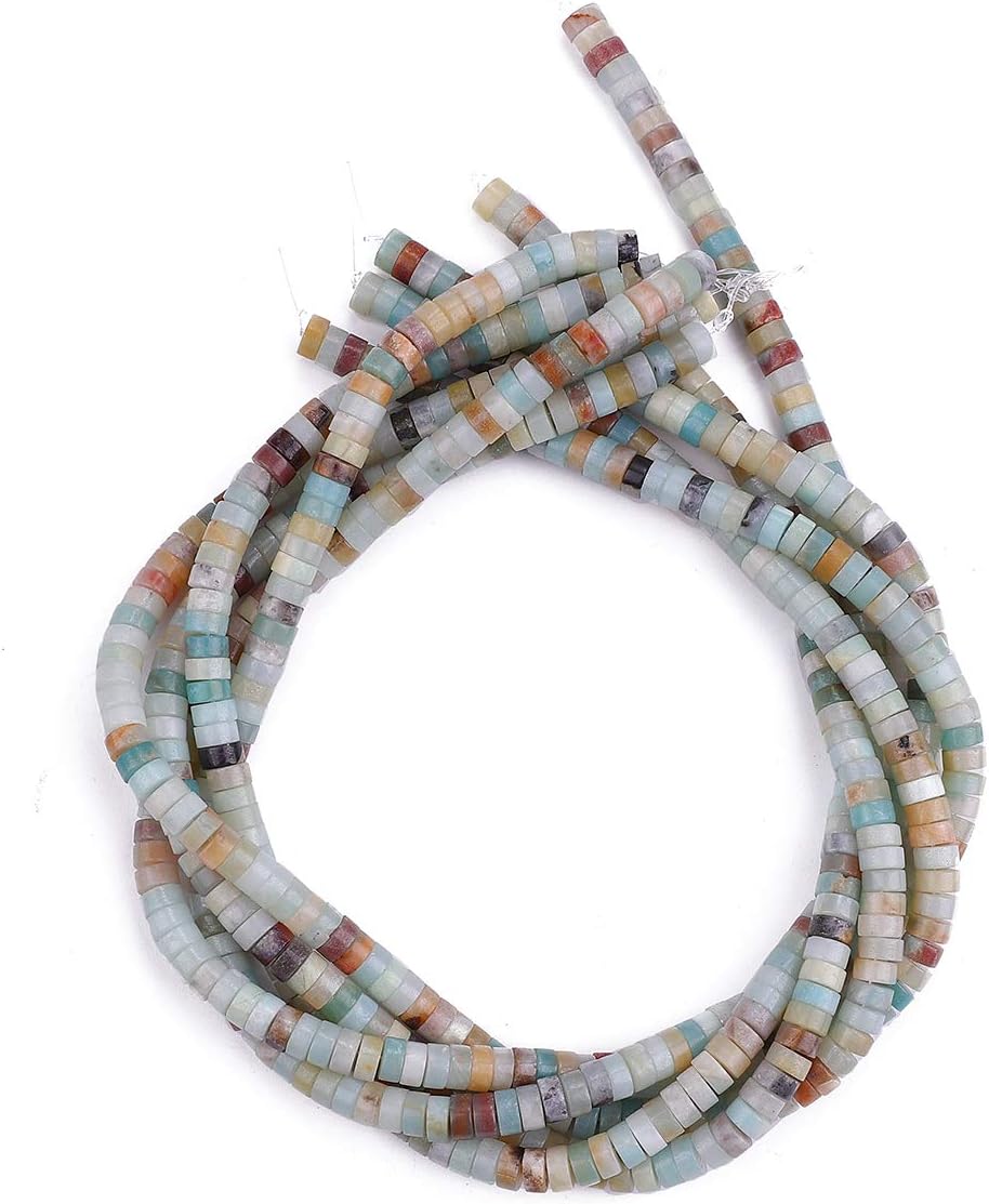 Natural Amazonite Spacer Beads Caps Loose Semi Gemstone for Beading Jewelry Making 6mmx3mm 38cm