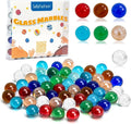 SallyFashion 75 PCS Glass Marbles Bulk, for Antique Wooden Marble Run, 7 Color