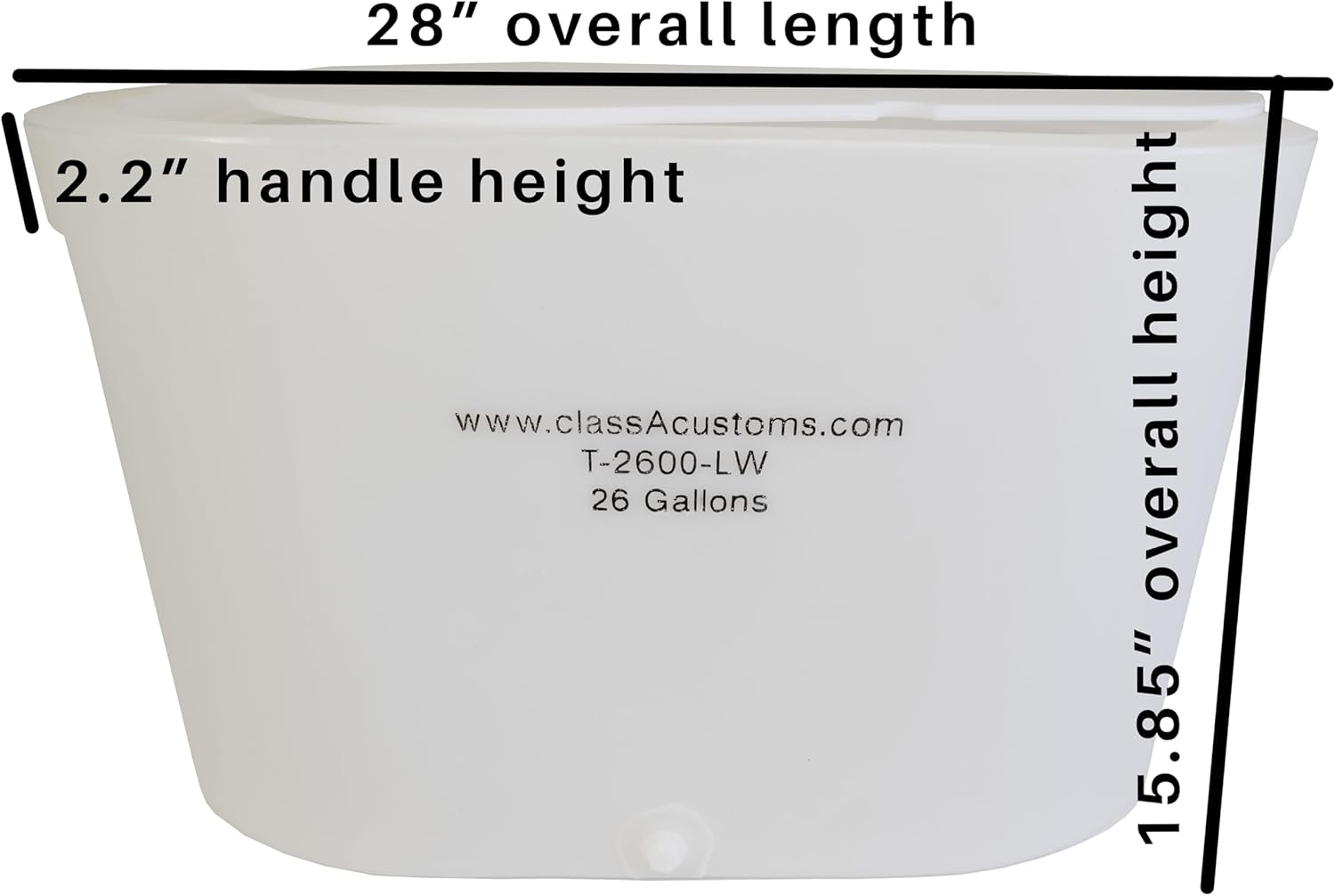 classAcustoms Marine T-2600-LW 26 Gallon Livewell/Baitwell for Live Fishing Bait, and Keeping Caught Fish Alive. Use on Fishing Boat, Pontoon Boat, Piers, and Fishing Docks, and for Shore Fishing.