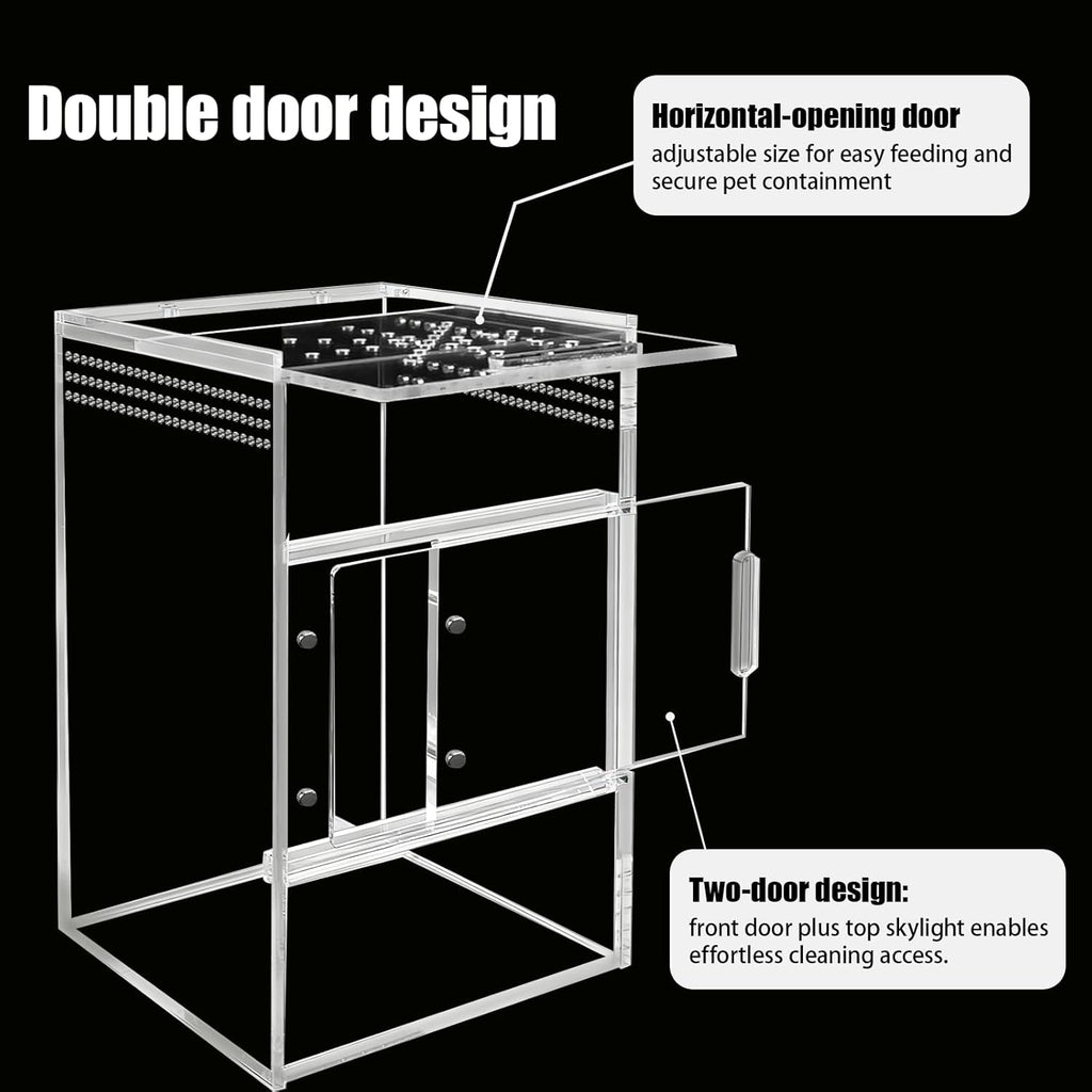 Jumping Spider Enclosure, Compact Acrylic Terrarium for Jumping Spiders, Tarantulas, and Praying Mantis - Small Insect Habitat Enclosure with Transparent Design (5.9x5.9x9.0 Inch)