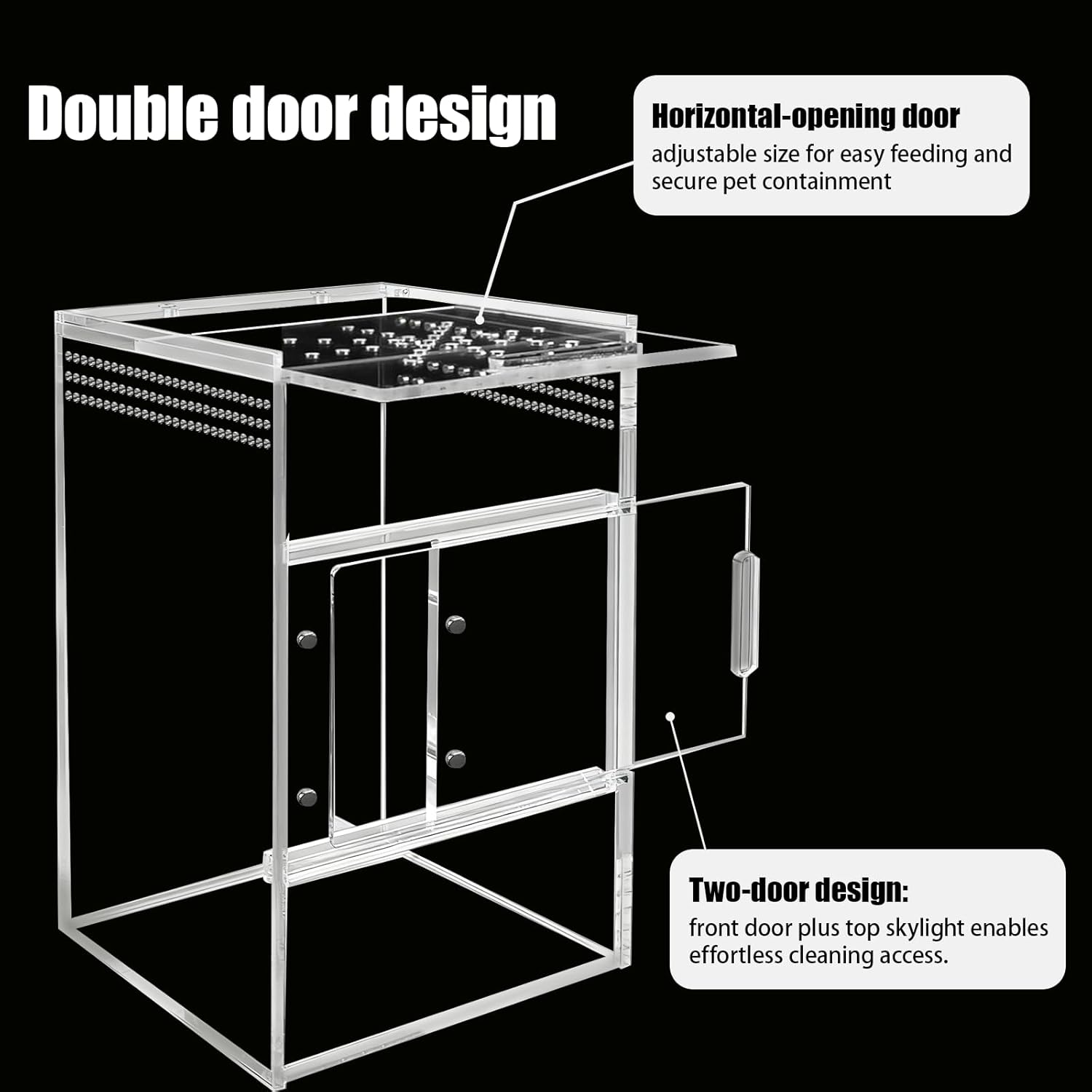 Jumping Spider Enclosure, Compact Acrylic Terrarium for Jumping Spiders, Tarantulas, and Praying Mantis - Small Insect Habitat Enclosure with Transparent Design (5.9x5.9x9.0 Inch)