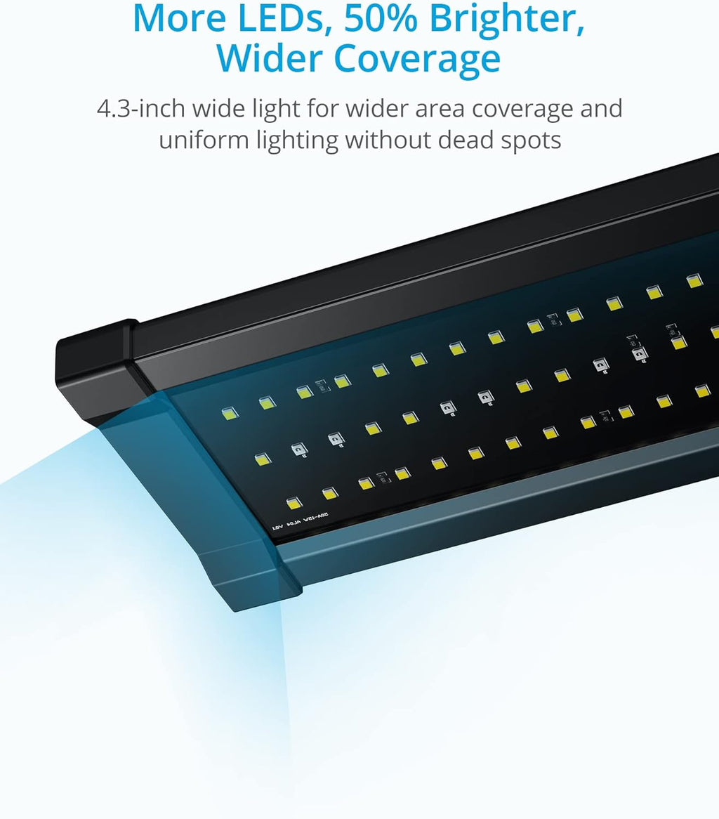 NICREW ClassicLED Gen 2 Aquarium Light, 18 Watts, Dimmable LED Fish Tank Light with 2-Channel Control, White and Blue LEDs, Size 24 to 30 Inch