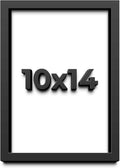 10x14 Shadow Box Frame Black | 1 Inch Deep Solid Wood Shadowbox Display Frame | UV Resistant Acrylic Plexiglass, Acid Free Backing, and Hanging Hardware | Dugan Picture Frame Style