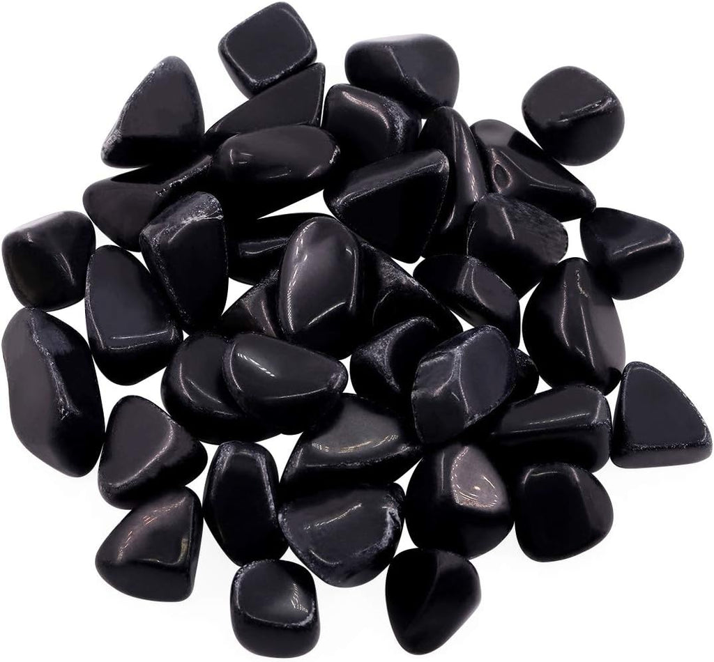 Hilitchi 1lb Bulk Large Natural Tumbled Polished Brazilian Stones Gemstone Healing Crystals Quartz for Wicca, Reiki, and Energy Crystal Healing (Obsidian About 1lb/450g/16oz/bag)