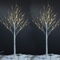 LIGHTSHARE 6 Feet 72L LED Birch Tree Lights, Pack of 2, Warm White, for Holiday Party and Christmas Decoration, Indoor and Outdoor Use