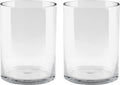 6" Wide 8" High Large Hand Blown Sturdy Clear Cylinder Glass Vase, Centerpiece Flower Vase for Rose, Tulip, Boquets, Hurricane Candle Holder (2, 6"x8")