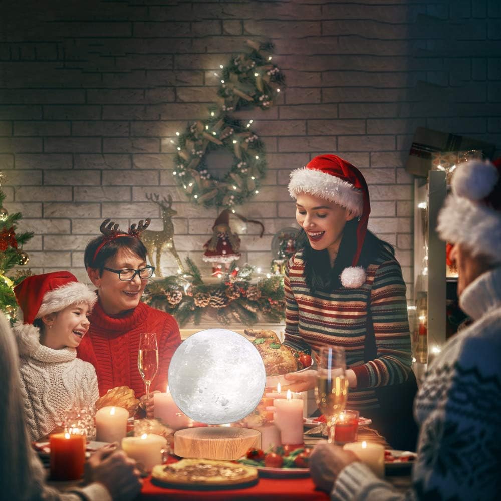 VGAzer Levitating Moon Lamp,Floating Moon lamp,Floating and Spinning in Air Freely with 3D Printing Moon Lamp Has 16 Colors 20 Modes for Unique Christmas Gifts,Room Decor,Office Toys
