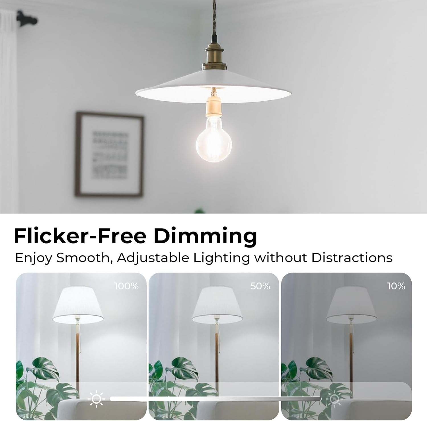 LED Edison Bulb Dimmable, 5000K Daylight, A19 Clear Glass Vintage E26 LED Bulb 6W, 60 watt Equivalent, A19 Light Bulb for Ceiling Fan, 90+CRI, 600LM, 24 Pack