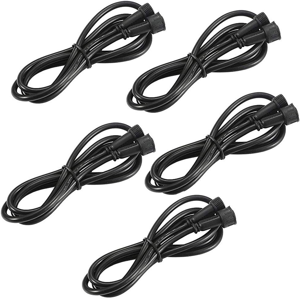 FVTLED Pack of 5, 1m 3.28ft 2Pin Extension Cable Wire with Male and Female Connectors at Both Ends for Single Color LED Deck Light