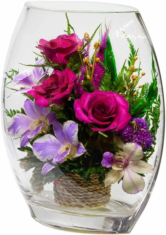 Luxury Orchid Arrangement | Preserved Orchids in Glass Vase | Long-Lasting Flowers for Anniversary, Wedding, or Corporate Gifts