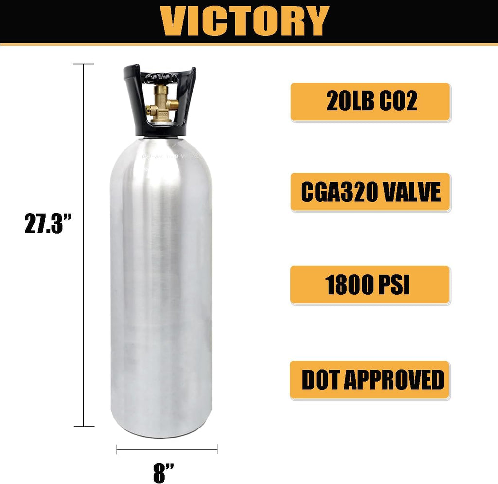 Victory 20lb CO2 Tank Aluminum Cylinder with CGA320 Valve