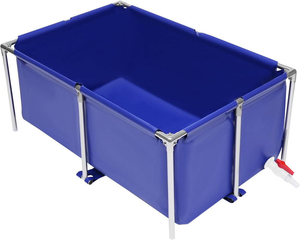 Canvas Fish Pond, Portable Above Ground Pond,Foldable Waterproof Coating Aquarium Fish Water Tank,Large Aquaculture Pool for Koi Breeding and Garden Irrigation Tank with Thickened Buckles Fixing