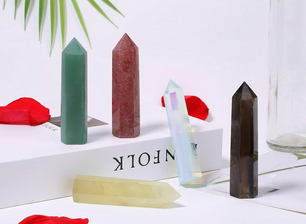 LAIDANLA Smoky Quartz Healing Crystals Wands 3.5-4" Polishing Natural Reiki Energy Wand Stone Hexagonal Point Large Crystal Gemstones for Meditation Therapy Crystal Grid Decoration 1Pcs