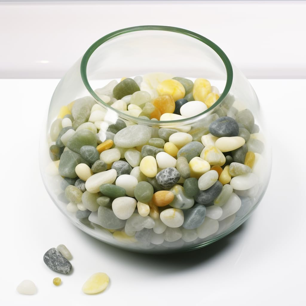 2 LBS River Rocks, StoneCreek, Decorative Garden Stones for Plant Landscaping, Polished Gravel Filler Pebbles for Home Decoration, Vases, Succulents, Flower Beds and Fish Tanks (Jade, Medium)