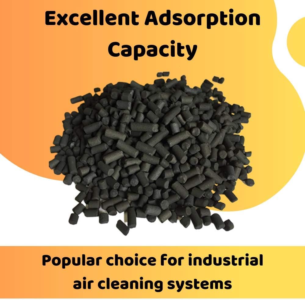 Premium 4mm Pellet Virgin Bituminous Coal Activated Carbon Charcoal (for Air Purification, Odor Control, Vapor Phase Applications) - Bulk 55 lb. Bag