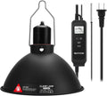 8.5 Inch Day-Night Thermostatic Reptile Heat Light Fixture - Heat Lamp Temperature Controller for Bearded Dragons, Snakes & Lizard – Bulb Not Included (Max 150W)