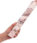 JIC Gem Natural Large Quartz Crystal Wand Colorful Jade Stone Healing Crystal Obelisk Tower Point Decor Reiki Gift 1.7-2.2 Lbs