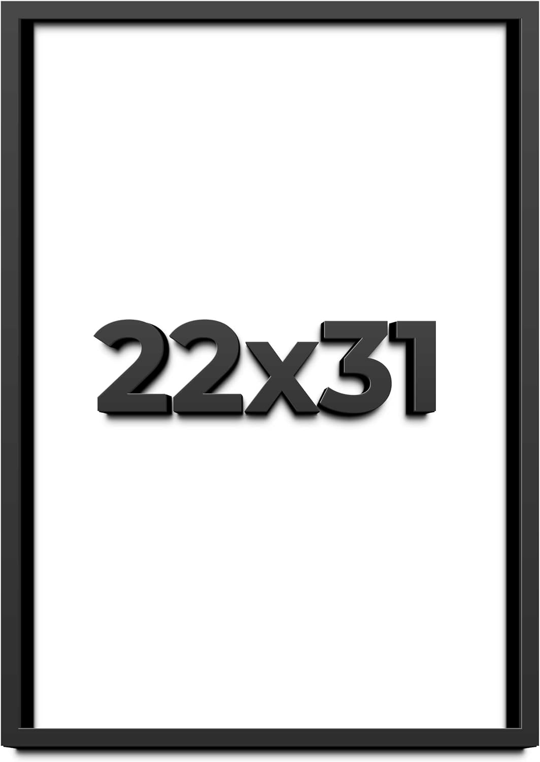 22x31 Shadow Box Frame Black | 1 Inch Deep Solid Wood Shadowbox Display Frame | UV Resistant Acrylic Plexiglass, Acid Free Backing, and Hanging Hardware | Dugan Picture Frame Style
