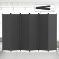 Kokorona 6 Panel Room Divider, 6FT Tall Folding Privacy Screen Wall Dividers, Portable Privacy Screen Freestanding Room Divider for Room Separation, Included - Cover Strips, Grey, 120''W x 72''H