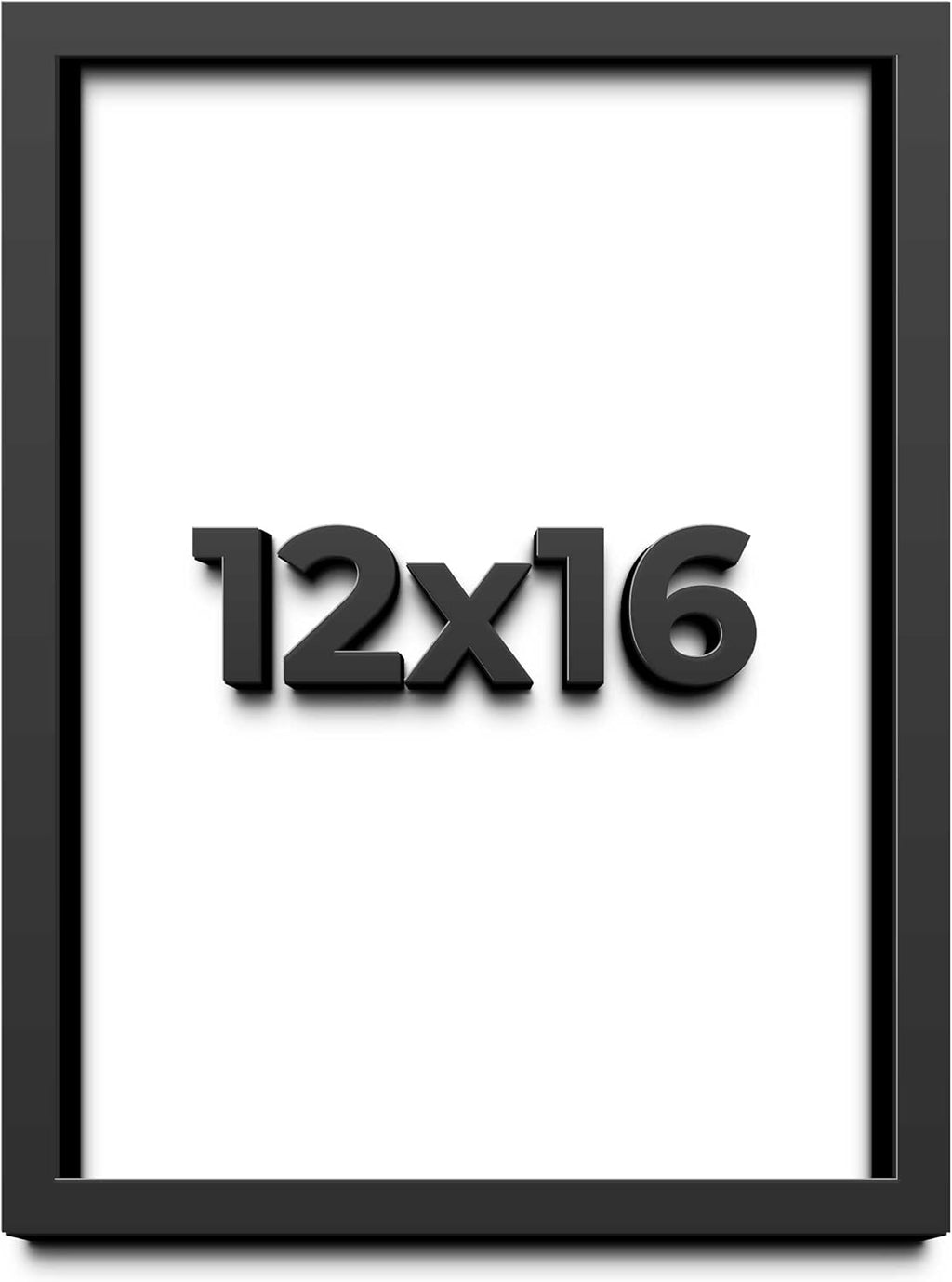 12x16 Shadow Box Frame Black | 1 Inch Deep Solid Wood Shadowbox Display Frame | UV Resistant Acrylic Plexiglass, Acid Free Backing, and Hanging Hardware | Dugan Picture Frame Style