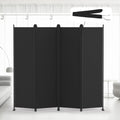 Kokorona 4 Panel Room Divider, 6FT Tall Folding Privacy Screen Wall Dividers, Portable Privacy Screen Freestanding Room Divider for Room Separation, Included - Cover Strips, Black, 88''W x 71''H
