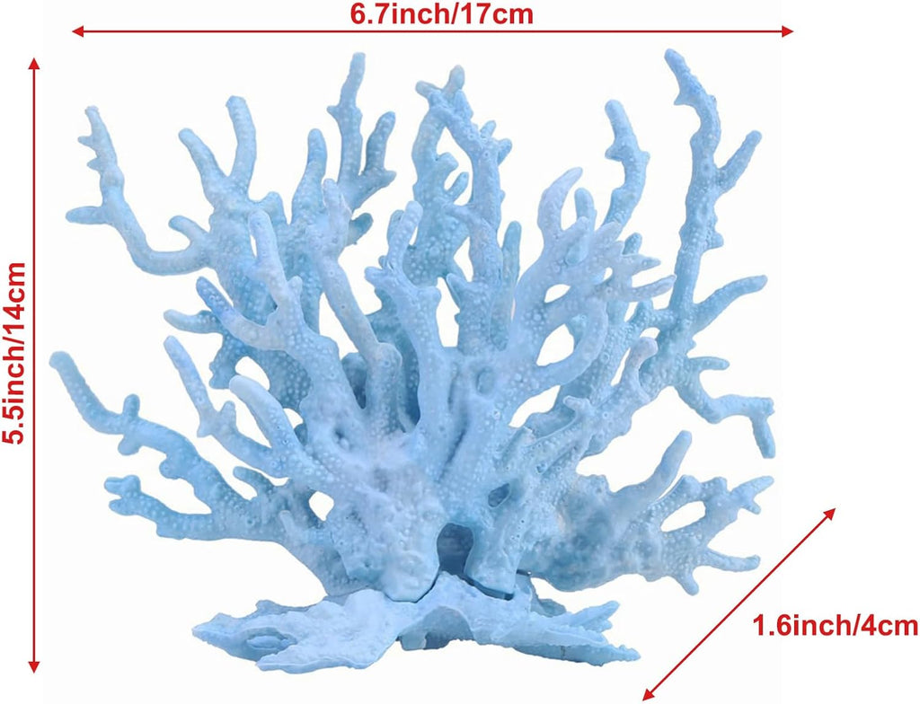 Besimple Artificial Aquarium Coral Ornament Plastic Fish Tank Plants Decoration for Aquarium Landscape (6.7”x5.5”x1.6”)