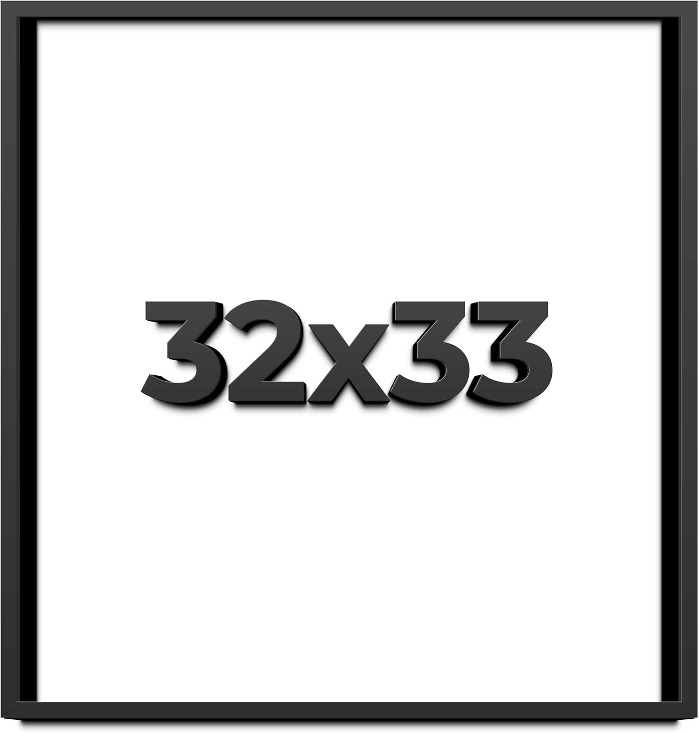 32x33 Shadow Box Frame Black | 1 Inch Deep Solid Wood Shadowbox Display Frame | UV Resistant Acrylic Plexiglass, Acid Free Backing, and Hanging Hardware | Dugan Picture Frame Style