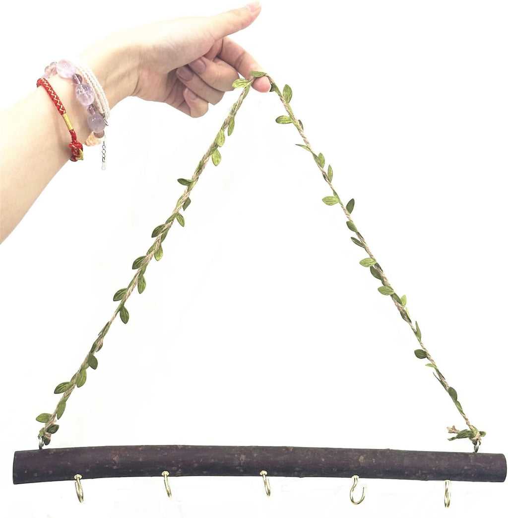 2 Pcs Decorative Leaf Floating Wall Shelves Coat Hooks Driftwood Branch Hook Branch Hanger Rack for Keys Hats Entryway(Leaf,5 Hook)