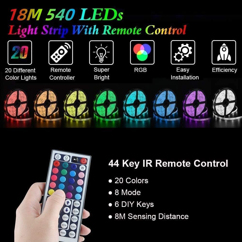 Boat Led Strip Lights, 60FT Marine Pontoon Boat Lights, Waterproof Boats Deck Light, Multi-Color Boats Interior Deck Cabin Light for Pontoon Jon Bass Yacht, Night Fishing Lighting
