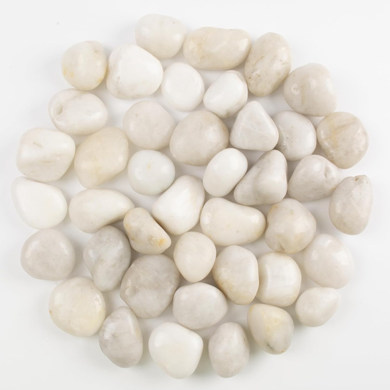 40lbs White River Rocks - 1-2Inch Natural White Rocks for Potted Plants, Decorative Rocks for Landscaping, and River Rocks for Aquariums (Weight : 40 LB, White)