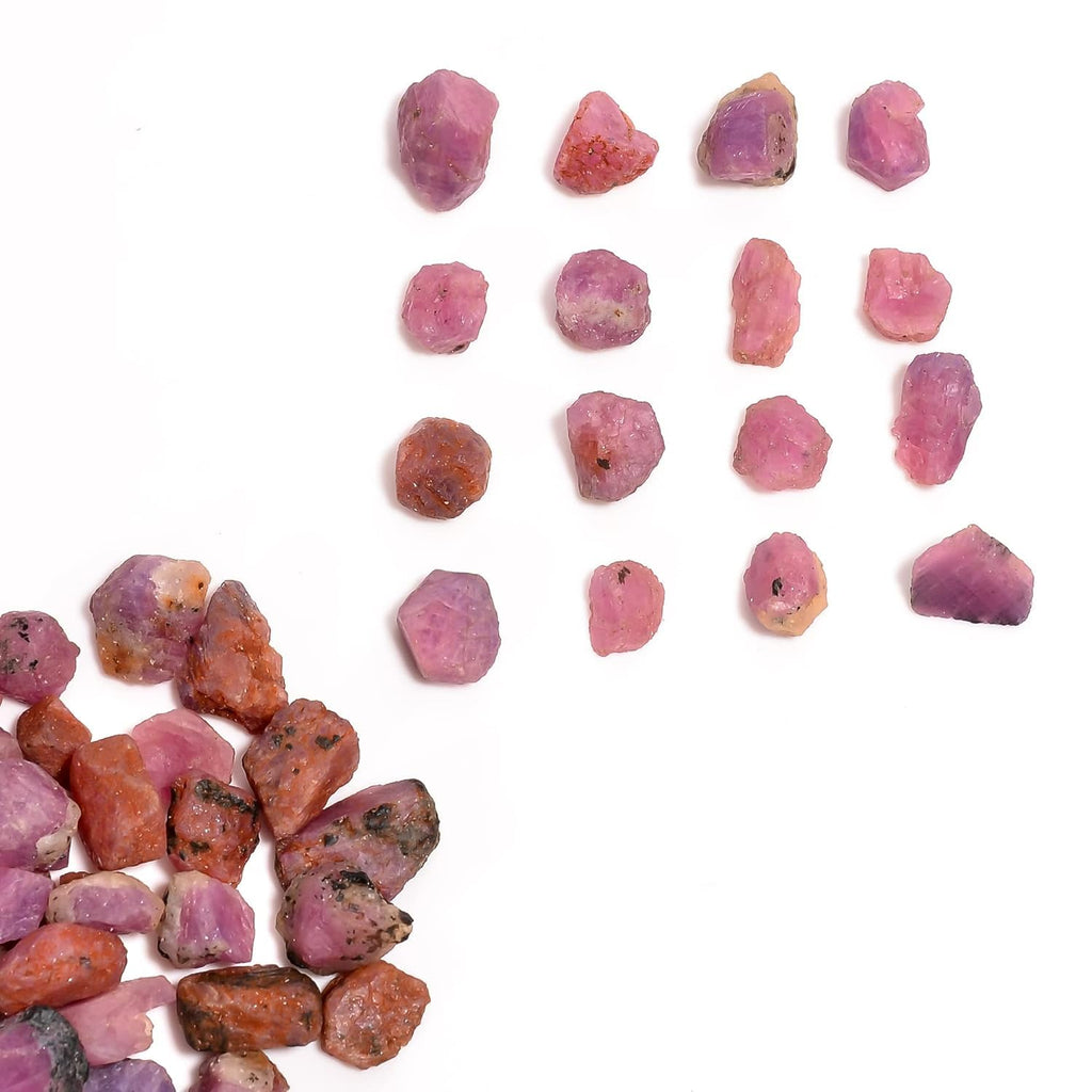 100 carats Raw Pink Sapphire Crystals, Wholesale Lot, Natural Gemstone, Rough Crystals, Rock Stones, Jewelry Making Supplies, DIY & Crafts, September Birthstone, 8 to 10pcs